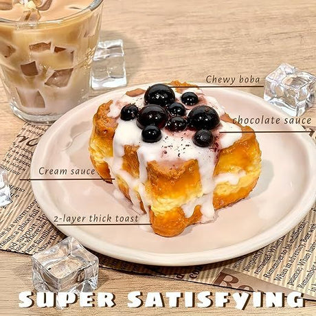 Creative Pearl Toast Slow-Rising Stress-Relieving Toy, Handmade,Soft Stress Relief Desktop Gadget for Office & Home, Adult Hand Tension Relaxer, Fun Squeezing Toy
