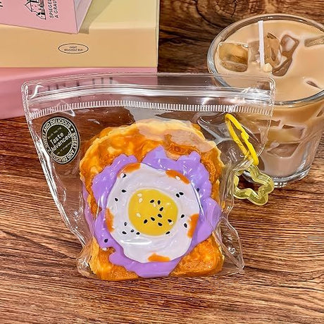Creative Fried Egg Toast Slow-Rising Stress-Relieving Toy, Handmade,Soft Stress Relief Desktop Gadget for Office & Home, Adult Hand Tension Relaxer, Fun Squeezing Toy