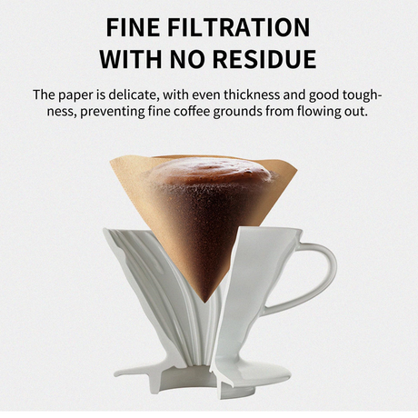 Coffee Filter Paper,100Pcs V60 Cone&50Pcs Hanging Ear Drip, Disposable Natural Unbleached Paper Filters with Pour Over and Drip Coffee Maker