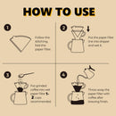 Coffee Filter Paper,100Pcs V60 Cone&50Pcs Hanging Ear Drip, Disposable Natural Unbleached Paper Filters with Pour Over and Drip Coffee Maker