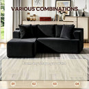 Couch Modular Sectional 3 Seater Sofa L-Shaped Black,81" Boneless Sofa Bed, Deep Seat and Side Pockets,Breathable Cheneille, High Density Pure Sponge,No Assembly Needed