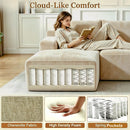 Couch Modular Sectional 3 Seater Sofa L-Shaped Khaki，81" Boneless Sofa Bed, Deep Seat and Side Pockets,Breathable Cheneille, High Density Pure Sponge,No Assembly Needed
