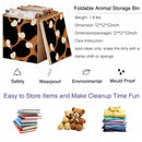 2 Packs Collapsible Storage Bins, Retro Style Foldable Storage Box for Toys, Clothes, Books, Closet & Shelves, Durable Home Storage Basket Organizer (B-Leopard)