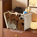 2 Packs Collapsible Storage Bins, Retro Style Foldable Storage Box for Toys, Clothes, Books, Closet & Shelves, Durable Home Storage Basket Organizer (B-Leopard)