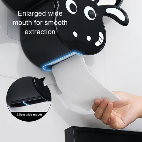 Creative Sheep Toilet Paper Holder, Wall-Mounted Metal Tissue Storage Rack, Punch-Free Easy Installation Paper Towel Holder, Funny Home Decor for Bathroom