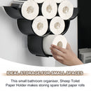 Creative Sheep Toilet Paper Holder, Wall-Mounted Metal Tissue Storage Rack, Punch-Free Easy Installation Paper Towel Holder, Funny Home Decor for Bathroom