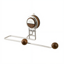 Kitchen Holder Wall Mounted,Suction Paper Installation,Adhesive Paper Towel Roll Rack for Bathroom, No Drilling Required,Multi Functional Metal Towel Bar Walnut