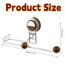 Kitchen Holder Wall Mounted,Suction Paper Installation,Adhesive Paper Towel Roll Rack for Bathroom, No Drilling Required,Multi Functional Metal Towel Bar Walnut