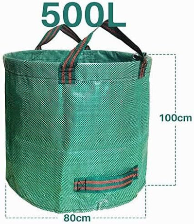 500L Yard Waste Bags 2 Pack, Heavy Duty Garden Waste Bags with Reinforced Handles, Large Reusable Leaf Bags for Lawn Leaves Grass Yard Debris Storage Garden Cleanup