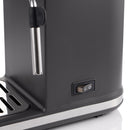 Compact Semi-Automatic Espresso Coffee Machine with Milk Frother Wand, 5Bar Pressure Extraction System, Ideal for Home Kitchen and Small Office Use, Crafted with Stainless Steel and ABS Body in Sleek Dark Gray with Rose Gold Accents (Black)