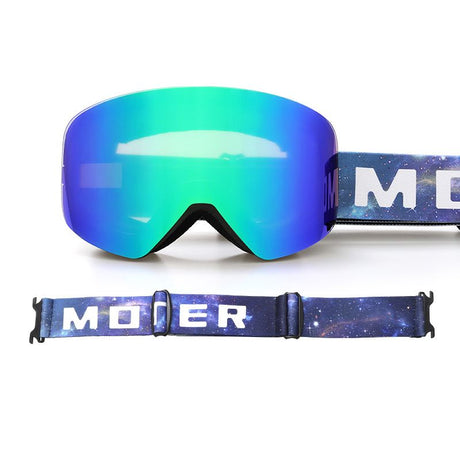 Magnetic Cylindrical Ski Goggles with UV400 Anti-Fog Dual-Lens, Impact-Resistant TPU Frame, Interchangeable Lens for Snow Sports, Includes Protective Case & Black Storage Bag (Pink)