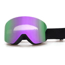 Magnetic Cylindrical Ski Goggles with UV400 Anti-Fog Dual-Lens, Impact-Resistant TPU Frame, Interchangeable Lens for Snow Sports, Includes Protective Case & Black Storage Bag (Pink)