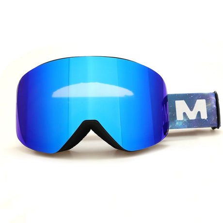 Magnetic Cylindrical Ski Goggles with UV400 Anti-Fog Dual-Lens, Impact-Resistant TPU Frame, Interchangeable Lens for Snow Sports, Includes Protective Case & Black Storage Bag (Pink)