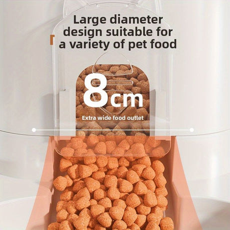 Automatic Pet Feeder and Water Dispenser Combo, 7-Day Capacity for Cats and Small Dogs, Self-Refilling Water Bowl with Gravity Flow, No Battery Needed, Modern White Design with Sturdy Base (Blue)