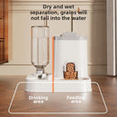 Automatic Pet Feeder and Water Dispenser Combo, 7-Day Capacity for Cats and Small Dogs, Self-Refilling Water Bowl with Gravity Flow, No Battery Needed, Modern White Design with Sturdy Base (Grey)