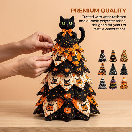 Spooky DIY Felt Halloween Tree Kit – Create a Whimsical Holiday Centerpiece with Pre-Cut Fabric, Plush Fill, and Adorable Ghostly Charms for Mantel, Desk, or Shelf Décor. (Ghost Castle)