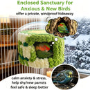 Cozy Hanging Bird Nest for Small Parrots – Warm, Soft, and Secure Hideaway with Removable Pad, Perfect for Budgies, Lovebirds, and Conures in Winter or Stress Relief (Green)