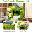 Cozy Hanging Bird Nest for Small Parrots – Warm, Soft, and Secure Hideaway with Removable Pad, Perfect for Budgies, Lovebirds, and Conures in Winter or Stress Relief (Green)