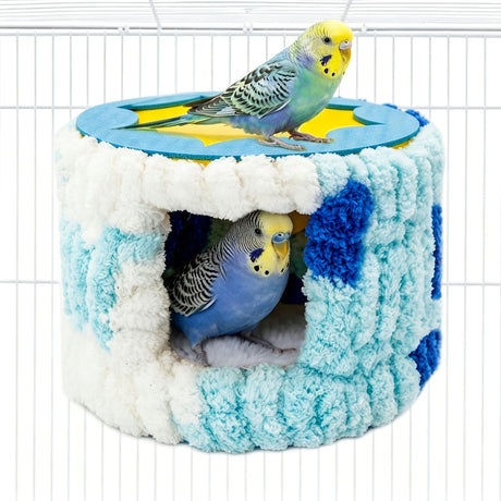 Cozy Hanging Bird Nest for Small Parrots – Warm, Soft, and Secure Hideaway with Removable Pad, Perfect for Budgies, Lovebirds, and Conures in Winter or Stress Relief (Green)