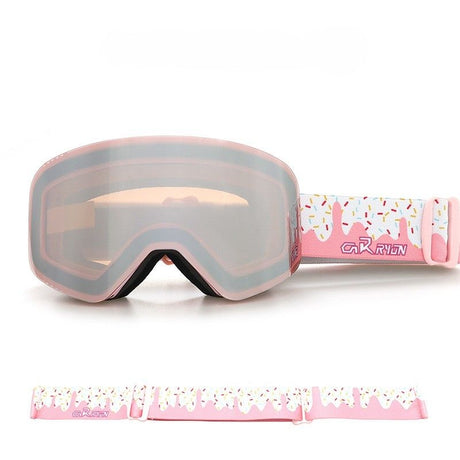 Kids Ski Goggles with Anti-Fog PC REVO Lens, UV400 Protection, Magnetic Quick-Change Lens, Compatible with Helmets & Eyeglasses, for Outdoor Snow Sports (OrangeRed)