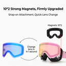 Kids Ski Goggles with Anti-Fog PC REVO Lens, UV400 Protection, Magnetic Quick-Change Lens, Compatible with Helmets & Eyeglasses, for Outdoor Snow Sports (OrangeRed)