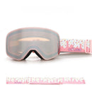 Kids Ski Goggles with Anti-Fog PC REVO Lens, UV400 Protection, Magnetic Quick-Change Lens, Compatible with Helmets & Eyeglasses, for Outdoor Snow Sports (Pink)