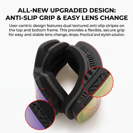 Kids Ski Goggles with Anti-Fog PC REVO Lens, UV400 Protection, Magnetic Quick-Change Lens, Compatible with Helmets & Eyeglasses, for Outdoor Snow Sports (Pink)