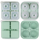 Diamond Facet Silicone Ice Cube Tray with Funnel Lid – Set of Square & Sphere Molds for Whiskey, Cocktails, and Chilled Beverages, BPA-Free Flexible Mold for Home Bar, Kitchen, and Party Use (Blue)
