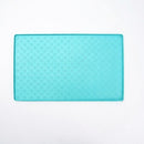 Whimsical Paw Print Silicone Pet Feeding Mat – Waterproof Non-Slip Cat and Dog Food Bowl Tray with Raised Edge, Keeps Floors Dry and Tidy During Mealtime (Mint, M（21.65*15.75in）)