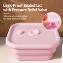 Collapsible Food-Grade Silicone Storage Container with Leakproof Lid, Built-in Date Dial and Steam Vent - Reusable, Microwave-Safe, Freezer-Ready, Perfect for Meal Prep, Leftovers, Picnics and Everyday Freshness (Blue（Round）, 1500ml)