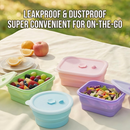 Collapsible Food-Grade Silicone Storage Container with Leakproof Lid, Built-in Date Dial and Steam Vent - Reusable, Microwave-Safe, Freezer-Ready, Perfect for Meal Prep, Leftovers, Picnics and Everyday Freshness (Pink（Round）, 1000ml)