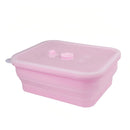 Collapsible Food-Grade Silicone Storage Container with Leakproof Lid, Built-in Date Dial and Steam Vent - Reusable, Microwave-Safe, Freezer-Ready, Perfect for Meal Prep, Leftovers, Picnics and Everyday Freshness (Pink（Round）, 1000ml)