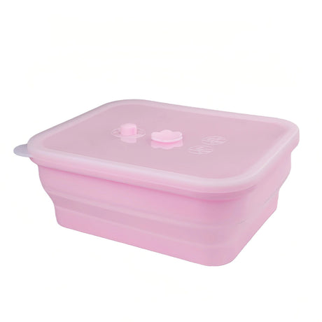 Collapsible Food-Grade Silicone Storage Container with Leakproof Lid, Built-in Date Dial and Steam Vent - Reusable, Microwave-Safe, Freezer-Ready, Perfect for Meal Prep, Leftovers, Picnics and Everyday Freshness (Pink（Round）, 1000ml)