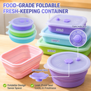 Collapsible Food-Grade Silicone Storage Container with Leakproof Lid, Built-in Date Dial and Steam Vent - Reusable, Microwave-Safe, Freezer-Ready, Perfect for Meal Prep, Leftovers, Picnics and Everyday Freshness (Pink（Round）, 500ml)