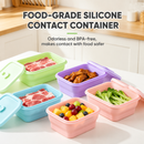 Collapsible Food-Grade Silicone Storage Container with Leakproof Lid, Built-in Date Dial and Steam Vent - Reusable, Microwave-Safe, Freezer-Ready, Perfect for Meal Prep, Leftovers, Picnics and Everyday Freshness (Pink（Square）, 1500ml)