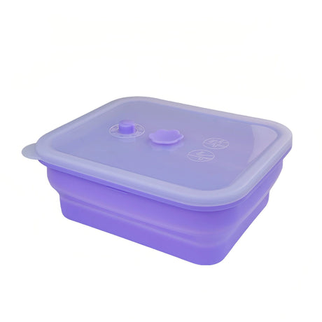 Collapsible Food-Grade Silicone Storage Container with Leakproof Lid, Built-in Date Dial and Steam Vent - Reusable, Microwave-Safe, Freezer-Ready, Perfect for Meal Prep, Leftovers, Picnics and Everyday Freshness (Purple（Square）, 1500ml)