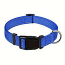 Reflective Dog Collar with Adjustable Nylon Webbing – Safe & Visible Pet Gear for Walks, Outdoor Adventures, and Nighttime Visibility (L, Purple)