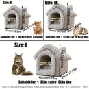 Plush Pet House with Detachable Cushion – Cozy, Warm, and Stylish Indoor Cat or Small Dog Bed – Soft Faux Fur Hideaway with Doorway – Perfect for Year-Round Comfort and Relaxation (M, Grey)