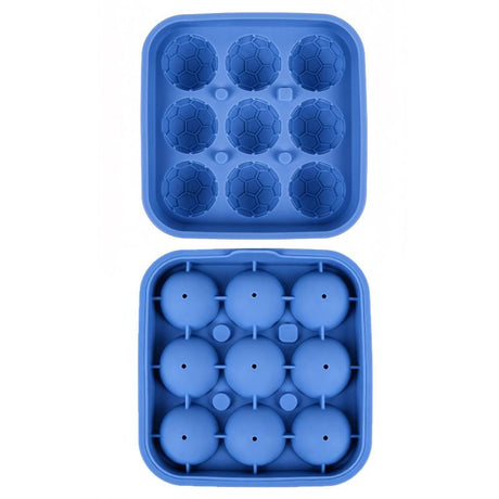 Create Soccer Ball Ice Cubes & Treats with This 9-Cavity Silicone Mold – Perfect for Chilling Drinks, Cocktails, or Baking Chocolate Desserts with a Fun 3D Sports Theme (Black)