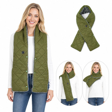 Stay Warm Anywhere with This USB-Powered Heated Scarf, Featuring Five Adjustable Heat Levels, Plush Fleece Lining, and a Versatile Snap-Button Design That Transforms into a Shawl or Wrap for Ultimate Cold-Weather Comfort (Green, Long)