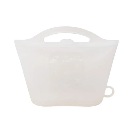 Reusable Silicone Food Storage Bag with Convenient Carry Handle, Leakproof Seal, 1000ml Capacity — Ideal for Storing Snacks, Grains, Fruits, Veggies, and More in Fridge, Freezer, or On-the-Go (Blue)