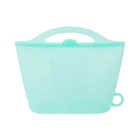 Reusable Silicone Food Storage Bag with Convenient Carry Handle, Leakproof Seal, 1000ml Capacity — Ideal for Storing Snacks, Grains, Fruits, Veggies, and More in Fridge, Freezer, or On-the-Go (OrangeYellow)