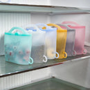 Reusable Silicone Food Storage Bag with Convenient Carry Handle, Leakproof Seal, 1000ml Capacity — Ideal for Storing Snacks, Grains, Fruits, Veggies, and More in Fridge, Freezer, or On-the-Go (White)
