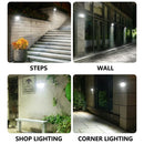 Solar Powered Motion Sensor Wall Light with Dual-Head LED Spotlight, IP65 Waterproof Outdoor Security Lamp for Patio, Doorway, Stairs, and Building Exterior, Auto On/Off at Dusk, 4 Adjustable Lighting Modes, Energy-Efficient and Weather-Resistant (2PCS)