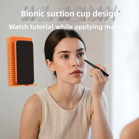 Versatile Foldable Silicone Suction Stand – Universal Adhesive Grip Pad for Phone, Tablet, and Laptop, Bendable Multi-Surface Mount for Desk, Mirror, Gym, and Travel (Mint)