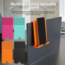 Versatile Foldable Silicone Suction Stand – Universal Adhesive Grip Pad for Phone, Tablet, and Laptop, Bendable Multi-Surface Mount for Desk, Mirror, Gym, and Travel (Orange)