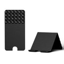 Versatile Foldable Silicone Suction Stand – Universal Adhesive Grip Pad for Phone, Tablet, and Laptop, Bendable Multi-Surface Mount for Desk, Mirror, Gym, and Travel (Orange)
