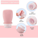 Travel-Friendly Silicone Dispensing Bottle Set for Toiletries, Leak-Proof Refillable Containers for Shampoo, Conditioner, Lotion, and Skincare – Lightweight, Squeezable, and TSA-Approved Carry-On Essentials (A)