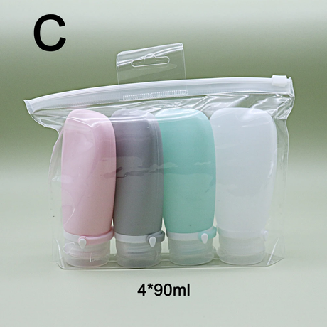 Travel-Friendly Silicone Dispensing Bottle Set for Toiletries, Leak-Proof Refillable Containers for Shampoo, Conditioner, Lotion, and Skincare – Lightweight, Squeezable, and TSA-Approved Carry-On Essentials (A)
