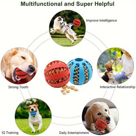 Interactive Dog Chew Toy for Small Breeds - Durable Rubber Treat Dispensing Ball for Dental Cleaning, Slow Feeding, and Fun Playtime with Your Furry Friend (5cm, Orange)